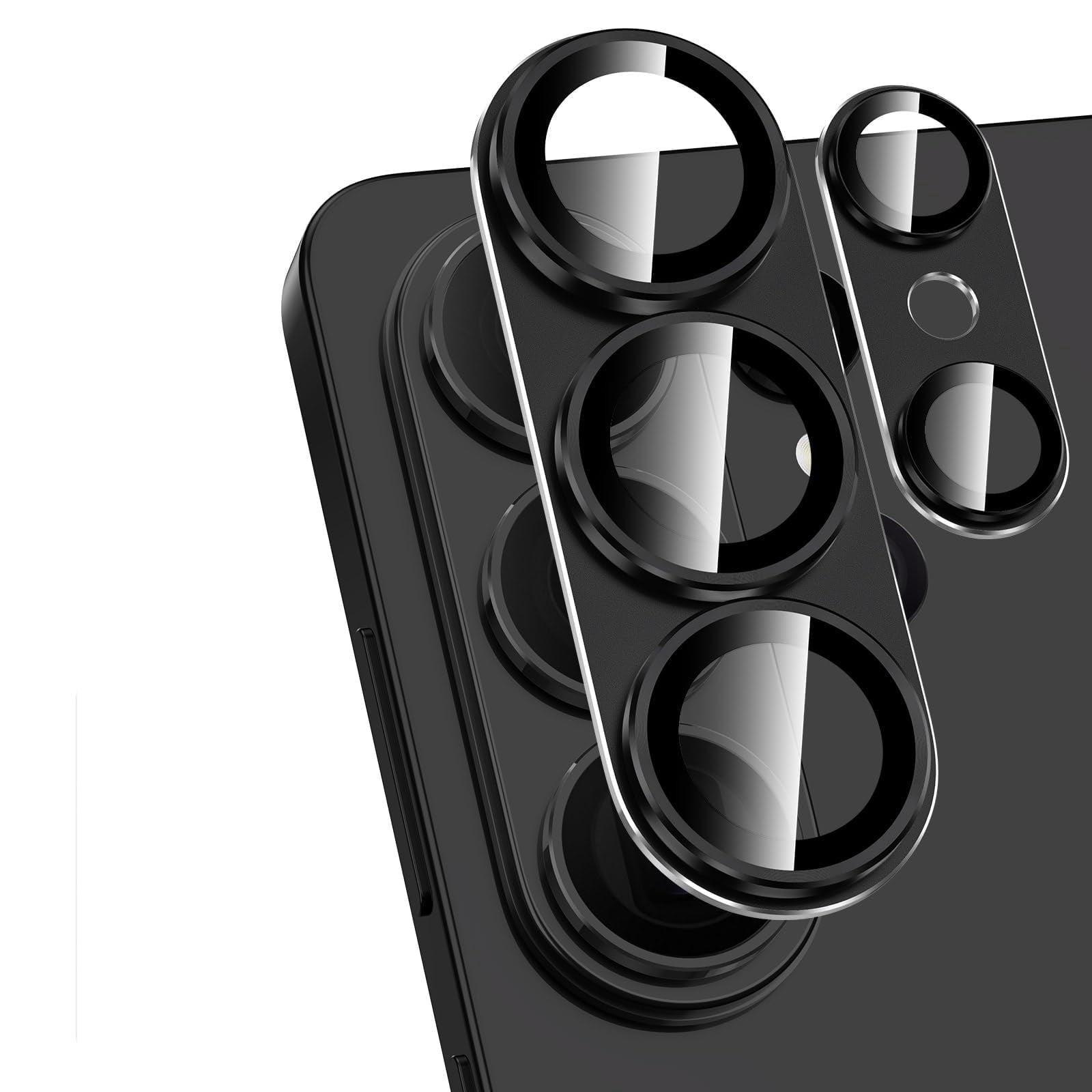 [2 Pack] Hionly for Samsung Galaxy S26 Ultra Camera Lens Protector, [Full Coverage Metal][Military Grade Shatterproof] 9H Metal Tempered Glass Camera Screen Cover (Black)