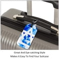 thumbnail image 3 of Square 2Pack PU Leather Blue and White Geometry Cruise Luggage Tag with Privacy Cover and Name ID Tag for Travel Handbags Backpacks Luggage Tags, 3 of 6