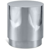 Meridian Furniture Jazzy Silver Chrome Stainless Steel Drum End Table