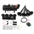 thumbnail image 3 of Air Horn Kit, Universal Stainless Steel DC 12V Weatherproof 150PSI 4 Trumpets Air Horn  For Any High-pressure Air Horns That Require On-board Air System, 3 of 8
