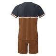 thumbnail image 4 of GERsome Mens 2 Piece Outfits Short Sleeve Crewneck Tops and Shorts Sets Color Block Casual Summer Tracksuits Sets S-4XL, 4 of 5