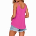 thumbnail image 3 of Tank Tops for Women Double Spaghetti Strap V Neck Eyelet Sleeveless Camisole Shirts Loose Fit Summer Casual Tops, 3 of 7