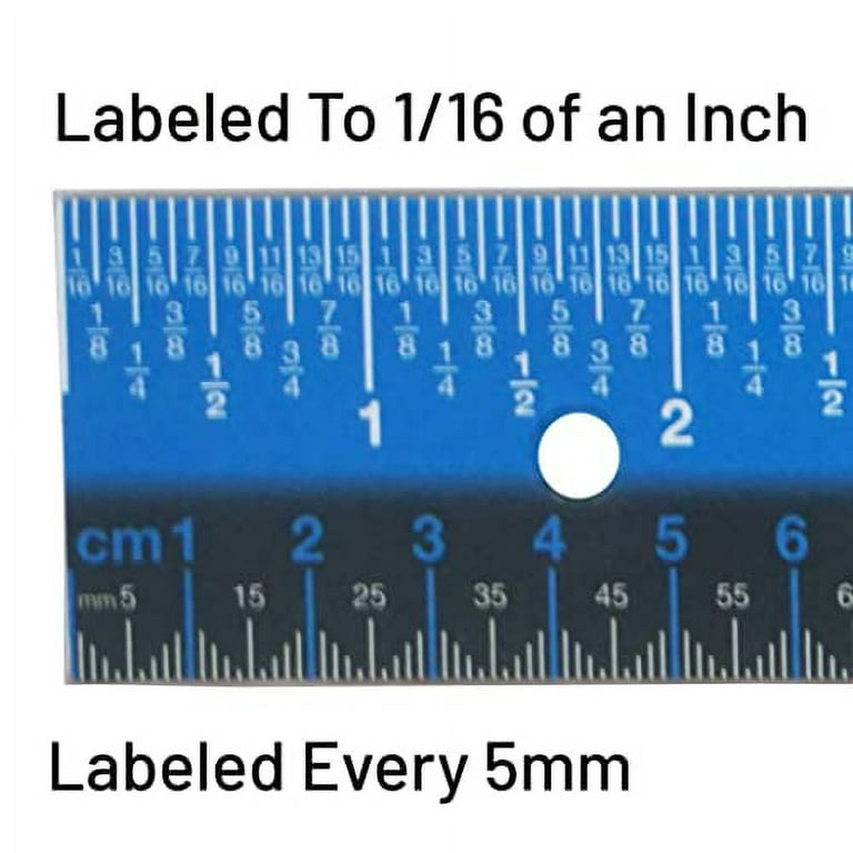 Victor Technology 18 in. Blue & Black Stainless Steel Ruler Pack of 3