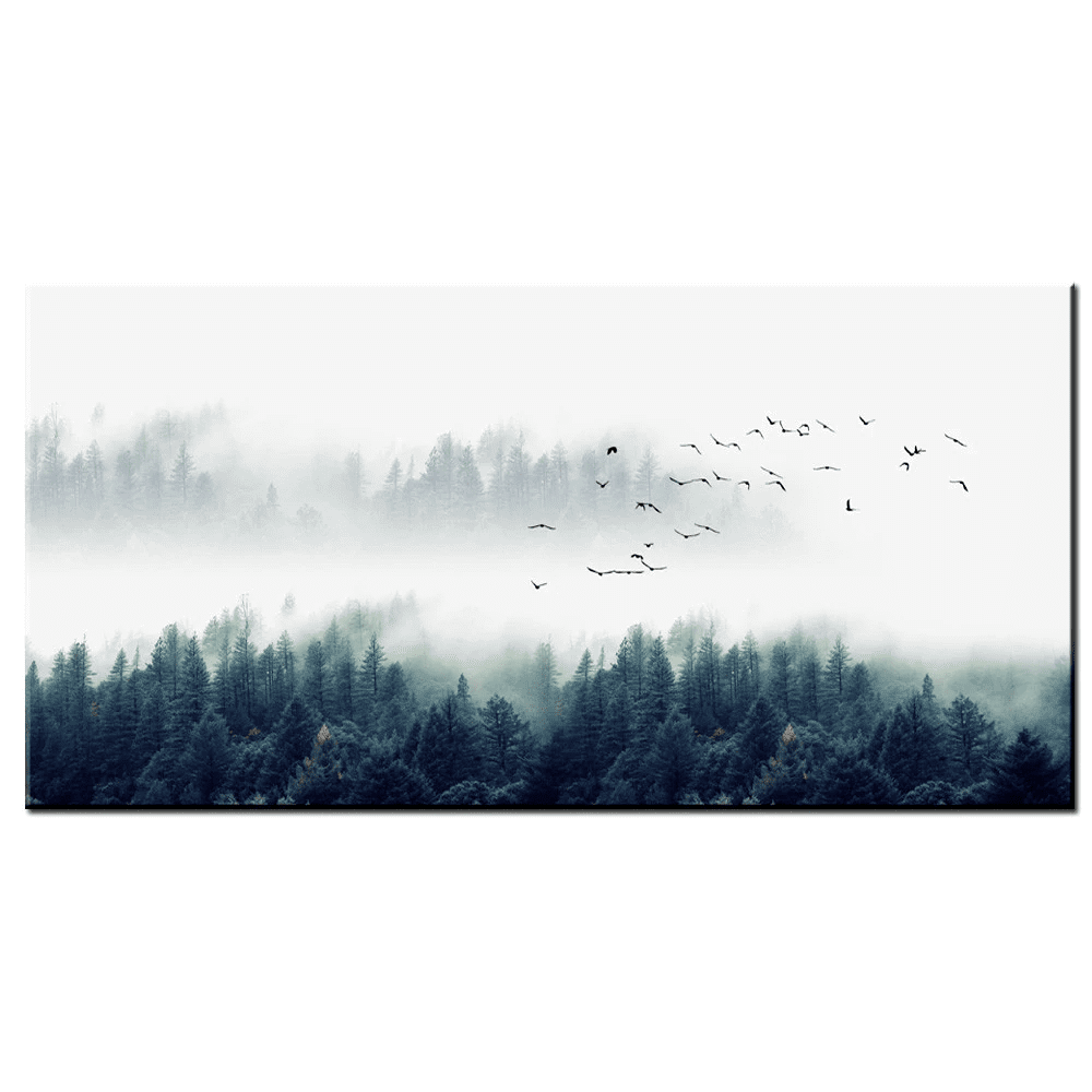 DIGITAL DOWNLOAD Nordic Foggy Forest Set of 3 Digital Print Modern design nature photo Misty Forest Landscape wall art