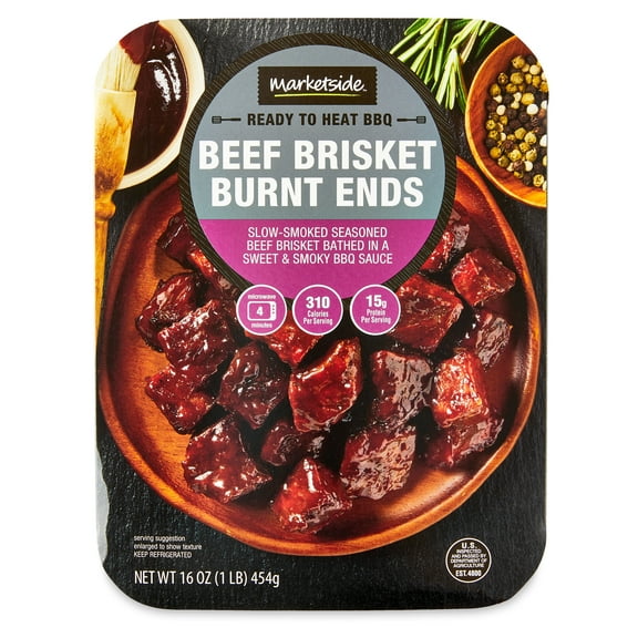 Marketside 16oz. Gluten-Free Beef Brisket Chunk Burnt Ends in Sauce-Naturally Smoked