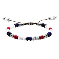 Arista Classic Men's colorful Beads Bracelet in Stainless Steel, 8"