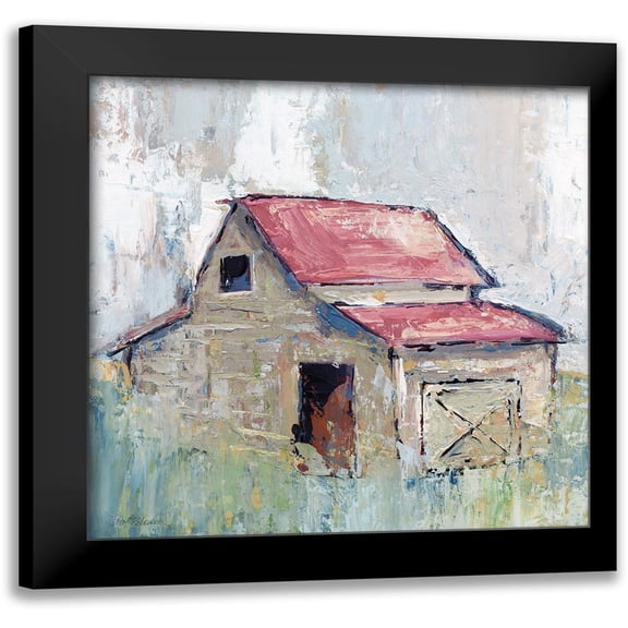 Robinson, Carol 12x12 Black Modern Framed Museum Art Print Titled - Pastel Barn I