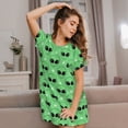 thumbnail image 3 of Yiaed alien cartoons Print Women's Loose-Fit Short Sleeve Nightgown, Soft and Comfortable Sleep Dress for Relaxation and Sleepwear, 3 of 6