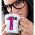 thumbnail image 2 of 3drose, Pink and Purple Hearts and Dots Grunge Monogram Initial T, 11oz Mug, 2 of 6