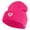Magenta, variant on Jesus Loves Me Heart Iron on Patched 12 Inch Long Knitted Beanie - Black OSFM