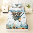 thumbnail image 3 of Homewish Kawaii Corgi Twin Sheets,Coastal Theme Bedding,Cartoon Pet Dog Themed Decor,3 Pieces,1 Fitted Sheet and 1 Pillowcase, 3 of 6