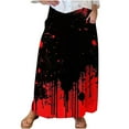 thumbnail image 2 of WXLWZYWL Womens Halloween Dress Plus Size Halloween Candy Corn Cones Women Printed Elastic Waistband Pleated Pocket Skirt with Mid Calf Skirt, 2 of 5