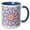 Blue/White, variant on 3drose, Colorful Abstract Hypnotic Round Tile Pattern Mosaic Background, 11oz Mug