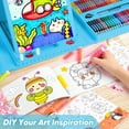 thumbnail image 4 of Art Supplies, Art Kits Arts and Crafts for Kids Age 4-6 6-8 8-12 with Trifold Easel,Includes Oil Pastels,Crayons,Colored Pencils,Drawing Set for 3-12 Year Olds Girls Boys (Blue,208 Pcs), 4 of 8