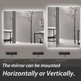 thumbnail image 5 of Keonjinn 40 x 32 inch LED Bathroom Mirror with Lights Backlit Mirror 3 Colors Warm/Natural/White Lights, Modern Vanity Mirror Anti-Fog & Dimmer Makeup Mirror for Wall(Vertical/Horizontal), 5 of 10