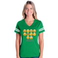 thumbnail image 1 of Womens Emoji Entourage Football V-Neck T-Shirt, 1 of 5