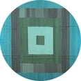 thumbnail image 1 of Ahgly Company Indoor Round Abstract Light Blue Contemporary Area Rugs, 3' Round, 1 of 4