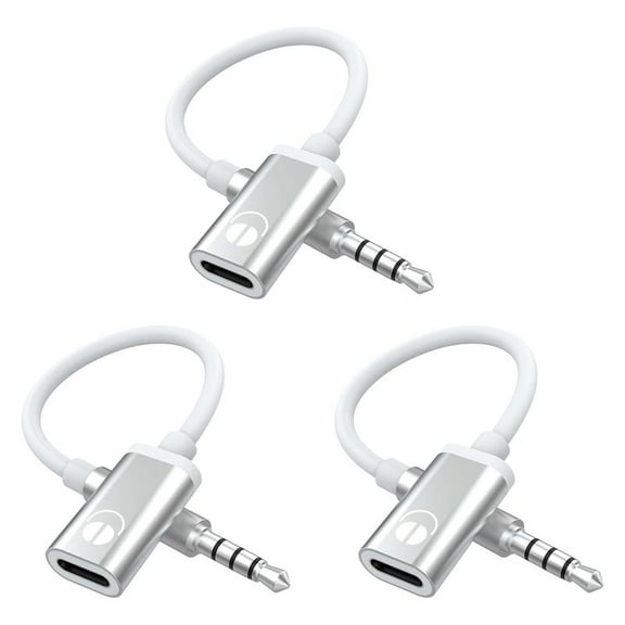 3pcs 3.5mm Male to Type C Female Audio Cable Cord, Analog Audio Jack Headphone Audio Adapter for MP3 Player, Laptop C