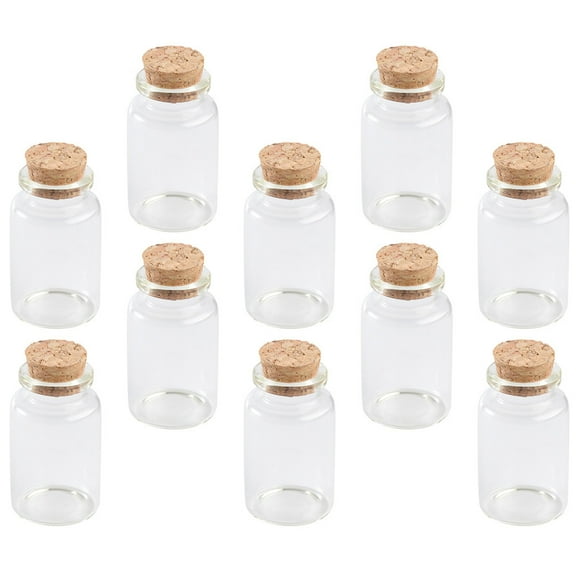 OFFIGAM 10Pcs Sugar Glass Bottles with Corks for Home Use and Decoration