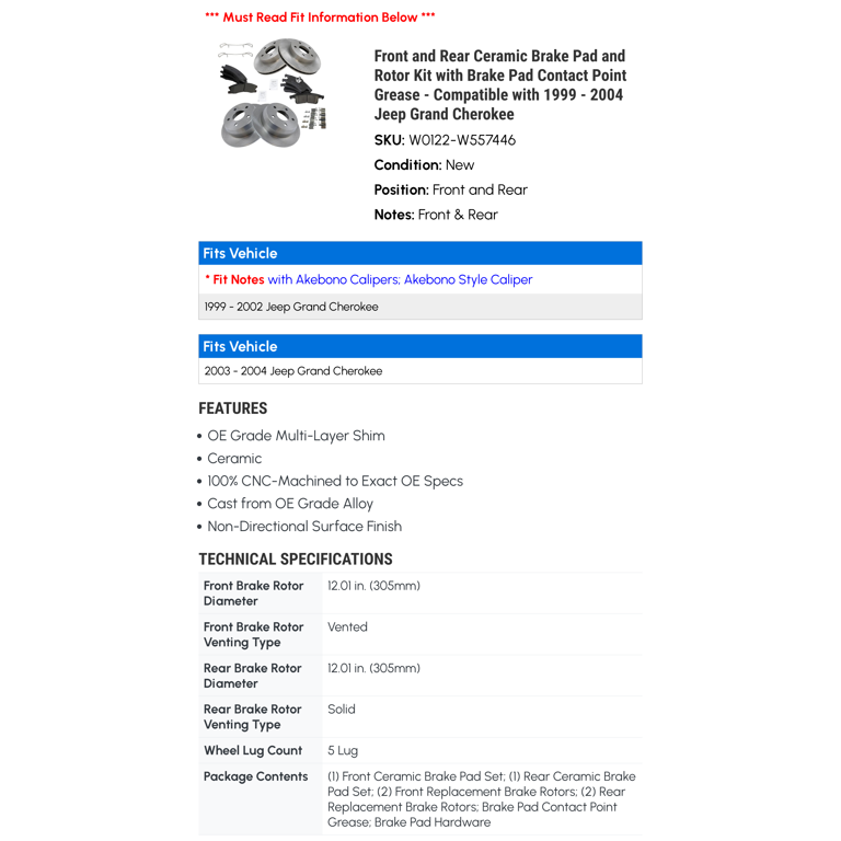 Raybestos Front Reliant Ceramic Disc Brake Pad Fits 2011-2016 Jeep