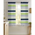 thumbnail image 4 of Green Gray Striped Sheer Curtains 45 Inch Length 2 Panels Set for Living Room/Bedroom, Farmhouse Stripes Modern Abstract Art Kitchen Curtains Grommet Semi-Sheer Curtains Window Treatments 42"x45"x2, 4 of 7