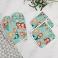 thumbnail image 5 of Ocean Cute Mermaid Oven Mitt And Pot Holder Set Oven Glove for Kitchen Baking Cooking Grilling, 5 of 6