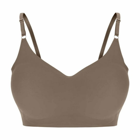 YUGYXL Seamless Bras for Women with Support No Underwire Push Up Full Coverage Lightly Bra Comfortable Solid Bralettes Brown