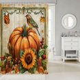 thumbnail image 2 of Manfei Classic Halloween Pumpkin Lantern Shower Curtain 72Wx78L,Cartoon Ghost Pattern Bath Curtain, 2 of 5