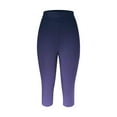 thumbnail image 4 of GHSOHS Leggings for Women Casual Cropped Pants Yoga High Waist Leggings Summer Beach Pants Casual Workout Stretch Leggings Non See Through Leggings for Women Dark Blue Jeggings Capris Pants Wome,2XL, 4 of 4