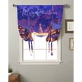 thumbnail image 2 of Merry Christmas Tie Up Curtains for Window, Xmas Tree Blue Purple Snowflake Thermal Insulted Balloon Shade Adjustable Rod Pocket Curtains Valance Panels for Kitchen Bathroom Café 42 x 63, 2 of 7