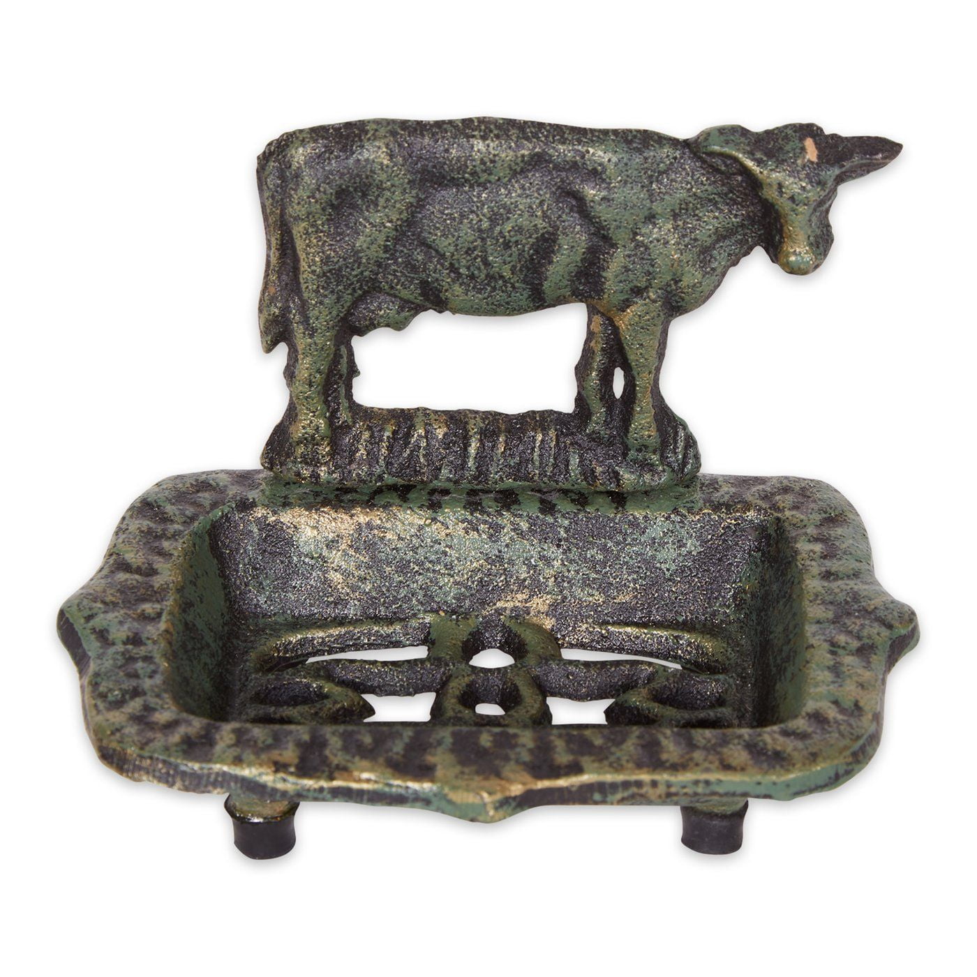 New Rustic Farmhouse Chic Cast Iron COW SOAP DISH Business Card Holder 