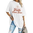 thumbnail image 2 of Ankishi Faith Over Fear Shirts for Women Round Neck Women Religious Tshirts Short Sleeve Summer Tops for Streetwear, 2 of 7