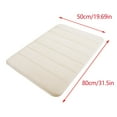thumbnail image 3 of Btomtd 19.68' x 31.49' Absorbent Plush Floor Mat Memory Foam Bath Rug Non-Slip Bathroom Shower Rug Machine Washable Bedroom Carpet Decor, White, 3 of 4