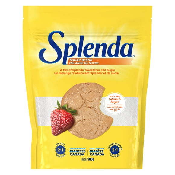 Splenda Sweetener with Sugar Baking Blend (908G) Resealable Pouch, A mix of Splenda Sweetener (sucralose) and sugar.