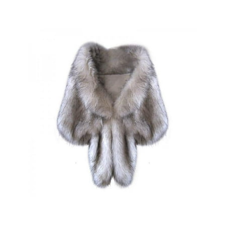 Hermes Shawl - Nicesee Women Winter Warm Soft Faux Rabbit Fur Shawl Stole Shrug