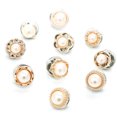 thumbnail image 1 of 10pcs Flower Button Shirt Chiffon Cardigan Neckline Brooch Pin Cufflinks Scarf Buckles Pearl Style, 1 of 5