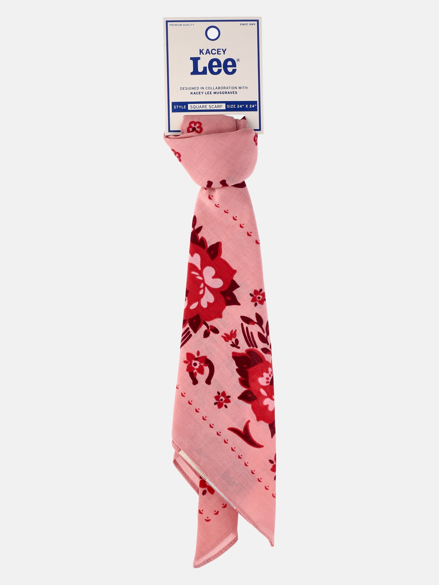 Kacey Lee Small Square Scarf, Pink