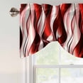 thumbnail image 3 of Red Striped Ombre Tie Up Valance Curtains for Windows, Kitchen Curtains Window Shades, Modern Red Moire Geometric Light Filtering Roman Curtain Valances for Bedroom/Bathroom/Cafe 42"x12", 3 of 9