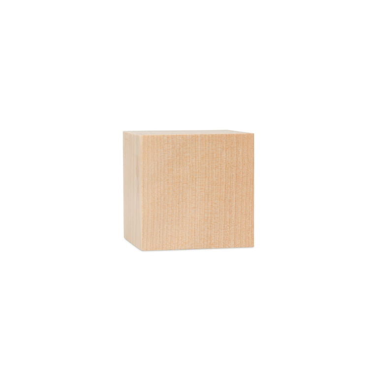5 Large Wood Cubes, Pack of 2 Square Wood Block for DIY, Wooden Blocks for  Crafts and Decor, by Woodpeckers