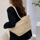 thumbnail image 5 of Bolsa tejida bolso de mano vintage para mujer, bolso de playa con por paquete de paja, 5 of 5