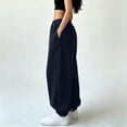 thumbnail image 5 of Luvrsol Womens Sweatpants Oversized Drawstring Jogger Sweatpants High Waist Loose Solid Casual Jogger Pants, Navy XL, 5 of 7