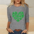 thumbnail image 2 of Women St. Patrick's Day Tops Shamrock Clover Print Short Sleeved T Shirt Green Shamrock Graphic Tees Blouses, 2 of 4