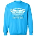 thumbnail image 2 of OXI Crewneck Sweatshirt - Don't Confuse My Personality,Basic Casual Sweatshirts for Men's and Women Fleece Sweatshirt Long Sleeve- Sapphire 3X-Large, 2 of 2