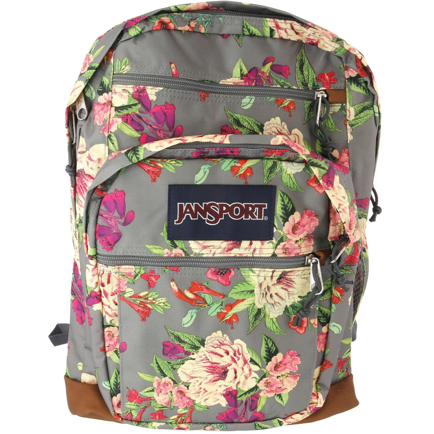 jansport backpack grey with flowers