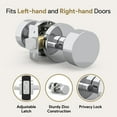 thumbnail image 3 of Mega Handles | Buena Privacy Door Knob | Reversible Heavy Duty Design for Hallway, Closet, Bathroom | Fits All Standard Door Sizes, 3 of 4