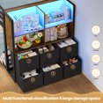 thumbnail image 5 of Bunk Bed Twin Over Twin with 6 Large Fabric Drawers,4 Wooden Storage Bookshelf, Metal Bunk Bed Low Loft Bed with LED Lights,Safety Ladder,Guardrail, Space Saving,Brown, 5 of 13