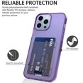 thumbnail image 5 of SaniMore for iPhone 13 Pro Max 6.7" Translucent Glitter Case, Rugged PC Back & Soft TPU Bumpers Case with Card Slot Shockproof Protective Case for iPhone 13 Pro Max Women Men, Purple, 5 of 8