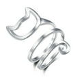 thumbnail image 2 of Womens Adjustable Matte Cat Ring Kitten Animal Finger Ring Durable Alloy Wrap Design Jewelry Gift For Cat Lovers, 2 of 3