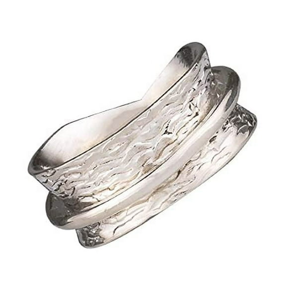 Energy Stone Simplicity Sterling Silver Meditation Spinner Ring (Style US63) (7)