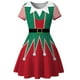 thumbnail image 3 of Disfraces de cosplay navideños para mujer, vestido vintage para fiesta navideña, ropa con estampado de copos de nieve, vestido de línea A para mujer, 3 of 5